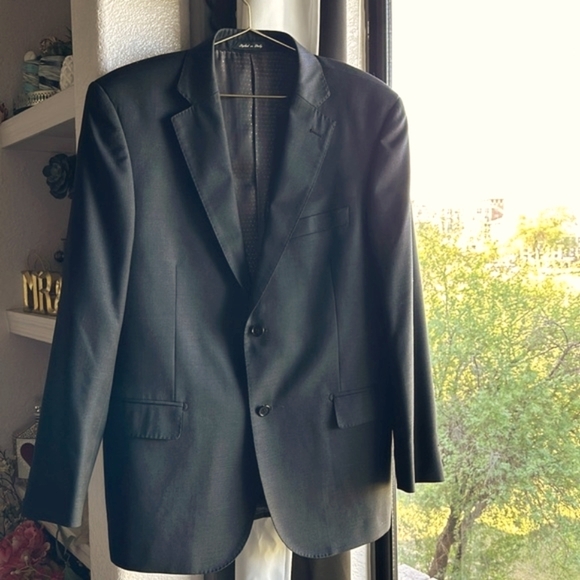 Lucca di Firenze Super 140s wool gray Italian fine cloth suit jacket blazer 42s - Picture 1 of 11